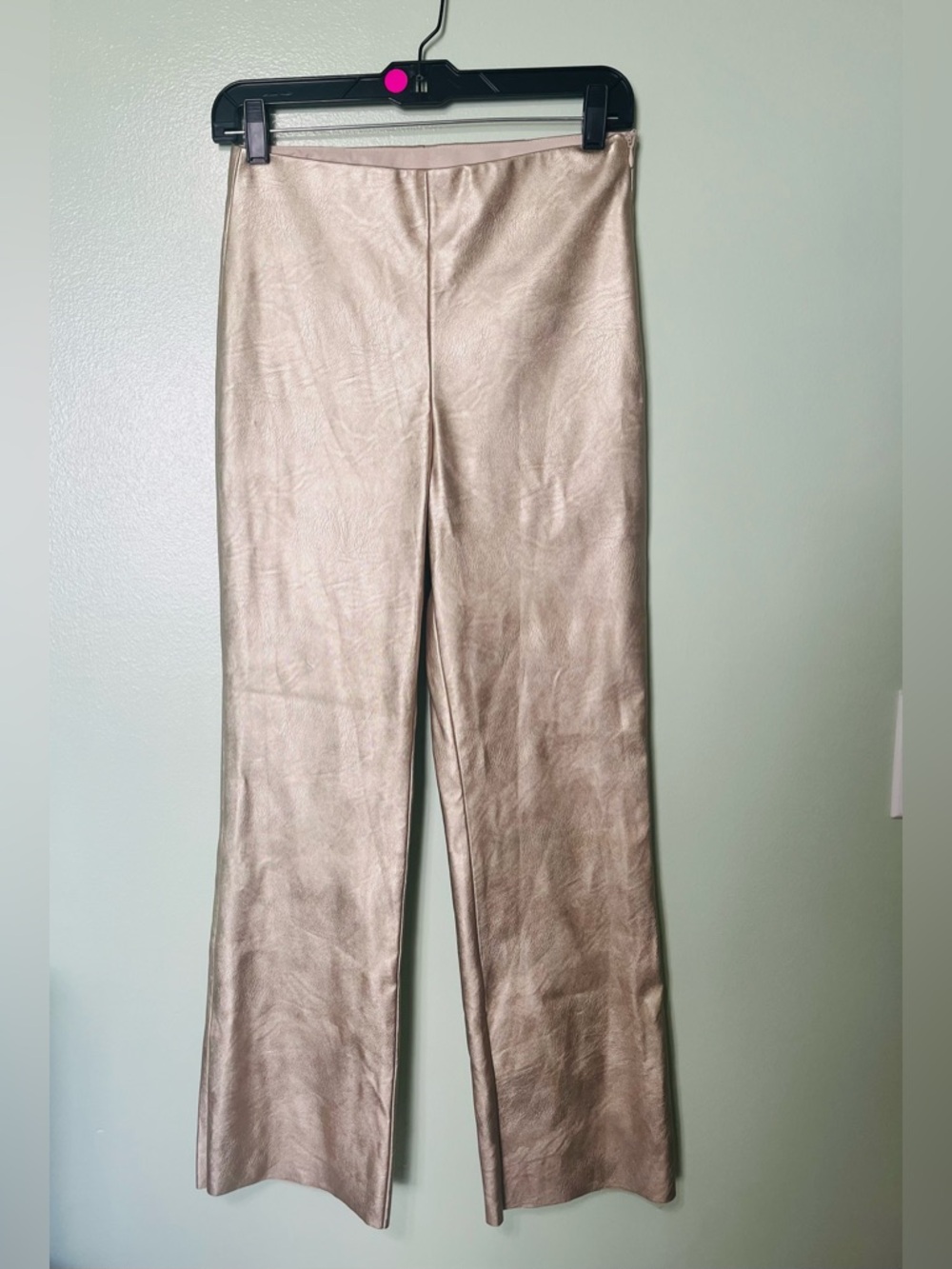 Vince Camuto Metallic Cream Bootcut Flare Pants Size 2 Side zipper - Picture 3 of 12